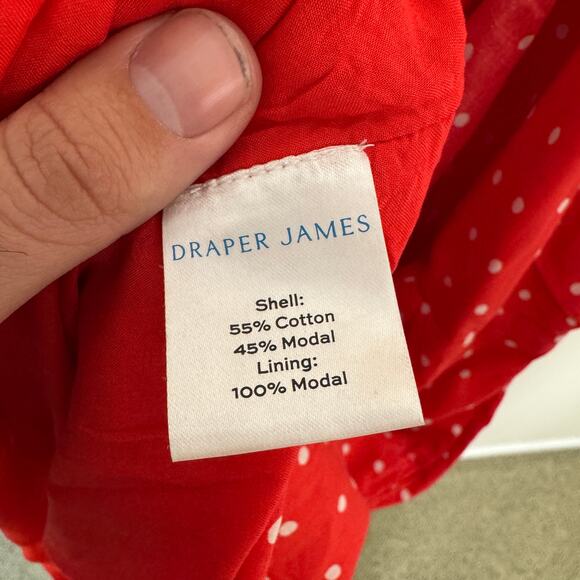 Draper James Tie Front Short Sleeve Polka Dot Mini Dress US Women's M - Picture 8 of 10